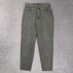 Vintage Womens Lee Riveted Tapered Leg Union Made Size 12 Green Denim Jeans